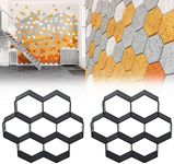 MOGOULUA Pack of 2 DIY Concrete Mould, Walkway Mould, DIY Brick Maker, Patio, Driveway, Stepping Stone Mould, Reusable DIY Pathmate Plaster Mould, Patio, Path Walk Maker, Plates Frame for Garden Lawn