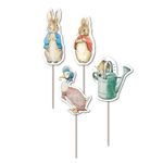 Anniversary House Official Beatrix Potter™ Peter Rabbit™ Classic Characters Cupcake Toppers, Paper & Bamboo Picks, Cake Decorations, Baby Shower, Easter, 1st Birthdays, Cupcake/Food Picks J001