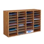 Safco Products Wood Adjustable Literature Organizer, 36 Compartment, Medium Oak, 9424MO