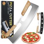 Sharp Pizza Cutter Rocker 14 inch with Double Handles and Protective Cover, Good for Kitchen Dining Room by HAONAZY