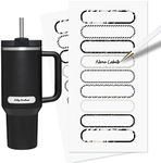 ThreeKin Waterproof Labels for Bottles & Containers - 72 Custom Stickers | All-Purpose & Personalizable | Dishwasher, Freezer & Microwave Safe | BPA-Free | USA-Owned (Black & White)