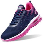 Autper Air Running Shoes for Women Comfortable Tennis Walking Shoes Women Sport Gym Sneakers .Size9/Pium Red