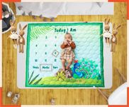 DearChamp® Milestone Blanket and Props for Baby's Monthly Photoshoot|Ac Room Blanket for Summer|Infants Winter Comforter|Newborn Baby Blanket-Quilt-135x115x2cm (Green Peacock)