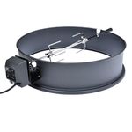 onlyfire BRK-6025 Enamelled Rotisserie Ring Kit Fits Weber 57CM Charcoal Kettle Grill with Electric Motor for UK fits Most Others 57 CM Kettle BBQ