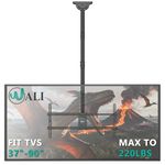 WALI Ceiling TV Mount for 37-90 Inch TVs, Extra Long Arm Ceiling Mount TV Bracket, Height Adjustable Hanging Pole TVs Ceiling Mount Swivel and Tilt, up to 220 lbs, Max VESA 800x400mm (CM3790XL), Black
