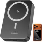 Magnetic Portable Charger, Power Bank 10000mAh with PD 20w Fast Charging, USB C in&Out Battery Pack, Compatible with Mag-Safe for iPhone 12/13/14/15/16 Pro/Pro Max Series, Samsung, Android, and More