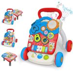 Uonibaby by StarAndDaisy Baby Push Walker with Piano, Multi-Activity Walker for Infants/Toddler, Educational Elements and Stable & Safe Design - Red