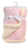 Stephan Baby Super Soft Reversible Velour Plush or Sherpa Bumpy Blanket, Pink