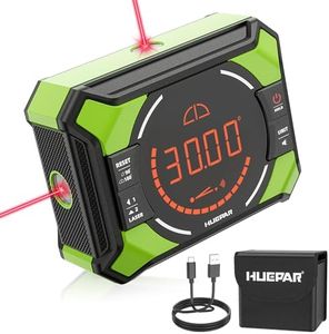 Digital Angle Gauge with Laser Level, Huepar 3-in-1 Electronic Table Saw Angle Finder Protractor Inclinometer Woodworking Tools with Magnet for Construction, Woodworking, Machinery