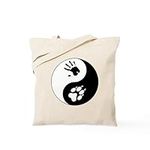 CafePress Wolf Therian Ying Yang Tote Bag Natural Canvas Tote Bag, Reusable Shopping Bag