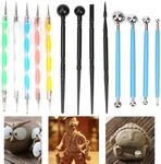 13Pcs Polymer Modeling Clay Sculpting Tools, Dotting Tools, Ball Stylus, Ceramic Clay Indentation Tools Pottery Craft for Pottery Sculpture, Mandala, Rock Painting, Art Carving Embossing