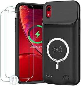 Battery Case for iPhone XR, Newest 10000mAh Portable Protective Charging Case with Wireless Charging Compatible with iPhone XR (6.1 inch) Rechargeable Battery Pack Charger Case with Carplay (Black)