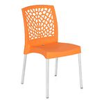 Nilkamal Mid Back Chair NS19SS | Chair for Living Room, Bed Room, Kitchen, Office Room, Outdoor| 100% PolyPropylene Stackable Chair | (Orange)