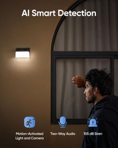 eufy Solar Wall Light Cam S120 – Wireless Outdoor 1080P Security Camera, Motion Light, AI Detection, IP65