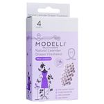 Modelli Compostable Long Lasting Natural Lavender Moth Repellent Drawer Fresheners, 4 Pack - Fresh Lavender Fragrance, 100% Compostable - Freshens Clothes in Drawers