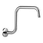 OFFO Shower Head Extension Arm 33 cm(13 Inch), S Shaped High Rise Extender with Flange Shower Head Pipe Arm, Chrome