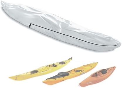 Seapisode UPF 50+ Kayak Cover, Dustproof Canoe Cover for Outdoor Storage, 420D Waterproof Kayak Cover for Fishing Boat, Gray (Silver, 14ft)