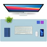 K KNODEL Large Desk Pad, Office Desk Mat, Desk Protector Pad, Computer Mat for Desk, Sewing Desk Blotter, Desktop Writing Pad for Office and Home, Laptop Mat (40x80cm, Light Blue)