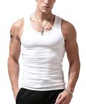 Augin Sport Mens Classic Vest Top Cotton Sleeveless Undershirt 01 White XL