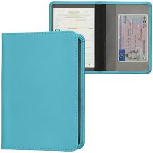 kwmobile Registration and Insurance Holder - Car Document Holder for Vehicle Documents and Cards - PU Leather - Caribbean Blue