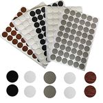 ZiftMART Adhesive Screw Stickers, Dustproof Screw Hole Sticker, 21mm PVC Cover Caps, 4 Colors 270pcs Waterproof Wood Textured Cover for Cabinets Bookcase Desk Furniture Wall Screw Cam Locks Repairing