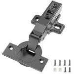 Chibery 10 PCS Full Overlay Soft Close Hinges, Clip-on Plate, 105 Degree, 3D Adjustment, Black Frameless European Concealed Hinge for Kitchen Cabinet Door, Wardrobes, Cupboard, and Bookcases