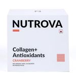 NUTROVA Collagen+ Antioxidants | Marine Collagen Supplements Powder for Men & Women | Improves Skin Hydration, Reduces Damage | Skin, Hair & Nails | Cranberry | 30 Servings