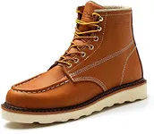 ACDSAF Work Boots for Men - 6 Inch Wedge Soft Toe Mens Work Boots, Waterproof Construction Shoes (Yellow Color,Size 7)