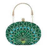 COAIMANEY Women's Vintage Beaded Sequin Peacock Clutch Purse Handmade Crossbody Bag Evening Handbag For Wedding Party Prom