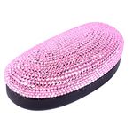 Eyeglasses Glasses Case Pink Bling Crystal Rhinestone Hard Shell Protective Large Eyeglass Case for Eyeglasses Sunglasses, Pink, Large