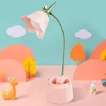 Neporal Small Desk Lamp, Rechargeable LED Desk Lamp Touch Control with 360° Bendable Adjustable Neck, Kawaii Room Accessories, Dimmable Cute Desk Lamp, Pink