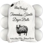 Tumble Dryer Balls Pack of 6 XL - 100% Wool, Natural Fabric Softener, Reduces Wrinkles, Hypoallergenic, Reusable, Reduce Noise, Unscented