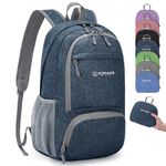 ZOMAKE 20L Lightweight Packable Hiking Backpack for Women Men - Small Hiking Daypack for Travel - Tear Resistant Foldable Day Pack for Camping Outdoor Sports(Navy Blue)