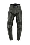 Texpeed Mens Leather Motorcycle Trousers - Motorbike Racing Touring Pants With Genuine Biker CE Armour (EN 1621-1) Protection RS Sports - Black - 32W / 32L