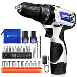 16.8v Cordless Power Drill Combi Driver Electric Screwdriver Tools Kit,2 Variable Speed 18+1 Torque Setting,23pcs Drill/Driver Bits，2 Powerful Battery