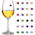 24 Pieces Wine Glass Charms Crystal