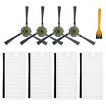 9 Pcs Side Brush Filter Kit for Lefant U180 M210 Pro M201 L3 Robot Vacuum Cleaner, 4 Side Brushes, 4 HEPA Filters, 1 Cleaning Brush