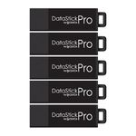 Centon Electronics DataStick Pro USB 3.2 Gen1 Flash Drive, 128 GB, 5 USB Flash Drives, 5 Bulk Pack, Black