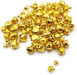Jingle Bells, 100PCS Gold & Silver 5 Sizes Metal Christmas Jingle Sleigh Bell 6mm to 14mm Mini Craft Beads for DIY Festival Home Decorations A3LD (gold)