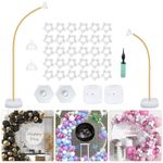 DEYIXUN Gold Balloon Arch Stand Kit, 8.2ft & 5ft Free Bending Soft Balloon Flower Backdrop Stands Set with Water Base for Birthday Party Decorations Baby Shower Wedding Graduation Balloons Decor