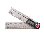 GemRed Digital Angle Finder Tool, 2 in 1 Digital Protractor, Stainless Steel 5inch/150mm Angle Measurement Tool for Woodworking/Carpenter/Construction/DIY Tools (Battery Included)