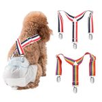 YAODHAOD Pet Soft Dog Suspenders, 2 Pieces Dog Diaper Suspenders for Female Dogs Diaper Keeper Suspender for Dog Skirt, Dog Dress for Small Medium and Large Dogs (Color Stripes, Large)