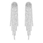 SELOVO Rhinestone Crystal Tassel Long Sparkle Dangle Earrings 2.8"/3.3" Wedding Party Dangling Earrings, Crystal