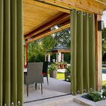 Duronet - Waterproof & Sun Blockage Top & Bottom Stainless Steel Eyelete Outdoor Curtains (Green, 4.5 X 11 Feet, Polyester), Pack of 2