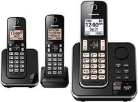 Panasonic DECT 6.0 Expandable Cordless Phones with Call Block | Answering Machine - 3 Handsets