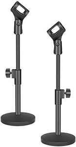 Neewer - Supporto per microfono da scrivania, stabile, con base in ferro nero, clip per microfono e adattatore vite da 5/8" maschio a 3/8" femmina, per Blue Yeti Snowball Spark e altri microfoni