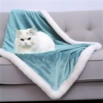 Cat Blanket Waterproof, Cozy Blanket Waterproof Couch Cover for Cats & Puppies, Double-Side Sherpa Throw Blanket for Small Dogs (Blue, S 25x35”)