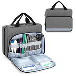 Trunab Padded Stethoscope Case, Small First Aid Kit Bag Empty, Hold Two Stethoscopes Compatible with 3M Littmann/MDF/ADC, Ideal for Home, Car, Camping and Hiking, Grey