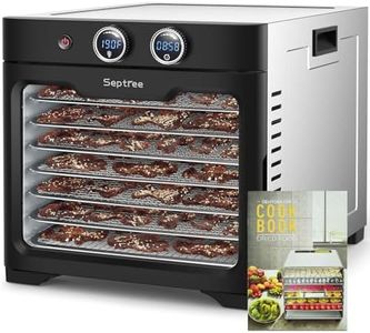 Septree Commercial Large 8 Trays Food Dehydrator, 8 Stainless Steel Trays Hold 10lb Raw Meats with 8.8ft² Drying Space,24H Timer,190°F Temperature Control, for Herbs, Meat, Fruit, Dog Treats