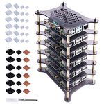 GeeekPi 6-Layers Raspberry Pi Cluster Case,Raspberry Pi Rack Case with Raspberry Pi Heatsinks Stackable Case Stack Enclosure for Raspberry Pi 4/3/2 Model B,Raspberry Pi 3 Model B+ (Brown)